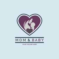 Moms and Baby love logo template design for brand or company and other vector