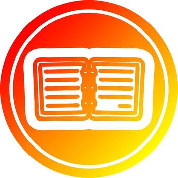note book circular in hot gradient spectrum vector