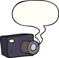 cartoon camera and speech bubble vector