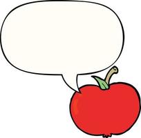 cartoon apple and speech bubble vector