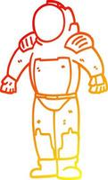 warm gradient line drawing cartoon space man vector