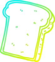 cold gradient line drawing cartoon slice of bread vector