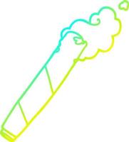 cold gradient line drawing cartoon rolled cigarette vector