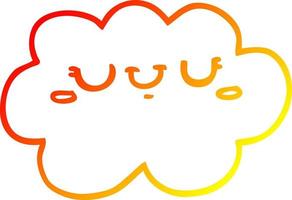 warm gradient line drawing cute cartoon cloud vector