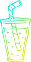 cold gradient line drawing cartoon fizzy drink vector