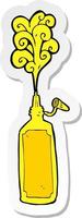 sticker of a cartoon mustard bottle vector