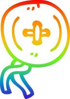 rainbow gradient line drawing cartoon button vector