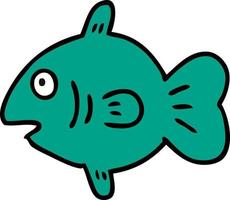 cartoon doodle of a marine fish vector