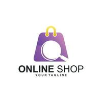 Shopping bag gradient logo design vector