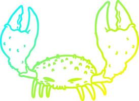 cold gradient line drawing cartoon crab vector