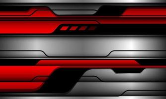 Abstract red metallic light line circuit silver black shadow overlap on grey design modern futuristic technology background vector