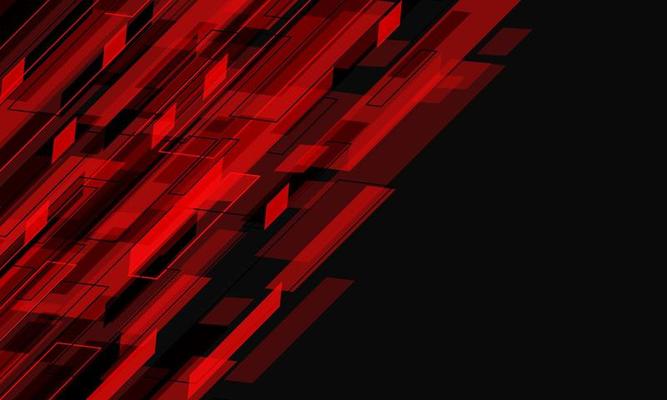 Abstract red data cyber geometric flow dynamic on grey with blank space design modern futuristic technology background vector