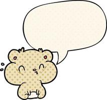 cartoon hamster and full cheek pouches and speech bubble in comic book style vector
