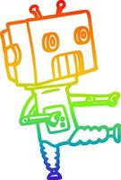 rainbow gradient line drawing cartoon robot vector