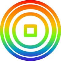 stop button circular in rainbow spectrum vector