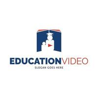 educación video icono vector logo plantilla ilustración diseño