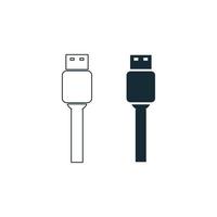 elementos de plantilla de diseño de icono de dispositivo de cable de conexión usb vector