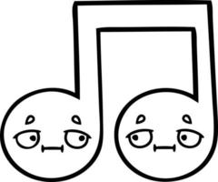 line drawing cartoon musical note vector