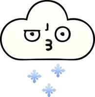 gradient shaded cartoon snow cloud vector