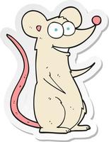 pegatina de un ratón feliz de dibujos animados vector
