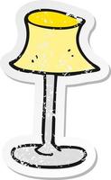 retro distressed sticker of a cartoon lamp vector