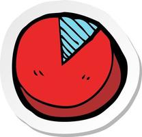 sticker of a doodle cartoon pie chart vector