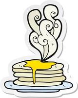 sticker of a cartoon stack of pancakes vector