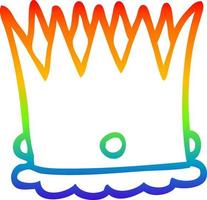 rainbow gradient line drawing cartoon royal crown vector