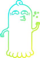 cold gradient line drawing cartoon ghost vector