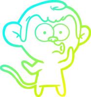 cold gradient line drawing cartoon hooting monkey vector