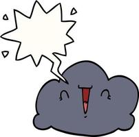 cartoon cloud and speech bubble vector