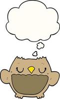 cartoon owl and thought bubble vector