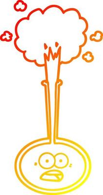 warm gradient line drawing cartoon science accident