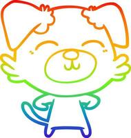rainbow gradient line drawing cartoon dog vector