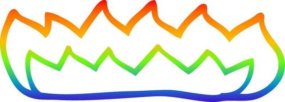 rainbow gradient line drawing cartoon gas flame vector