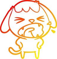 warm gradient line drawing cute cartoon dog barking vector