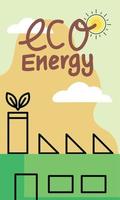 eco energy lettering with factory vector