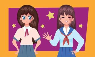 anime sailors girls vector