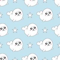 Seamless pattern with baby seal. Childish texture for fabric or textile. Kids background. Vector illustration.