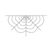 Half spider web isolated on white background. Halloween spiderweb element. Cobweb line style. Vector illustration for any design.