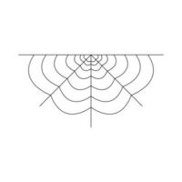 Half spider web isolated on white background. Halloween spiderweb element. Cobweb line style. Vector illustration for any design.