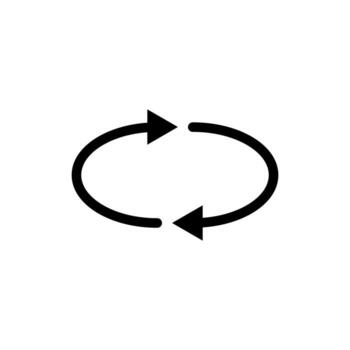 Refresh, reload, repeat Icon. Black simple circle arrows. Vector illustration for design, web, infographic.