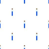 patrón sin costuras con iconos de pociones azules. matraz de elixir curativo mágico de dibujos animados. ilustración vectorial vector