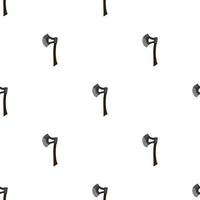 Seamless pattern with cartoon axes on white background. Carpentry service. Medieval axe. Vector illustration.