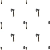 Seamless pattern with cartoon axes on white background. Carpentry service. Medieval axe. Vector illustration.