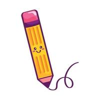 pencil kawaii style character vector