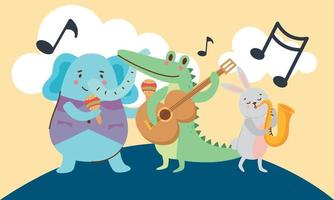 orquesta de tres animales vector