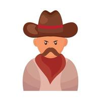 cowboy with mustache vector