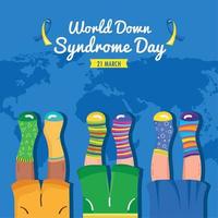 down syndrome day postcard vector