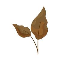 brown branch with leafs vector